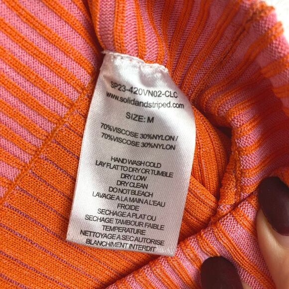 Solid & Striped NWT The‎ Rosie Skirt in Carnation Pink Clementine Plaited sz M - Picture 5 of 9